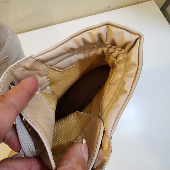 PRETTYLITTLERHING Melora Beige Lace up Heeles Booties size 8 M - Picture 3 of 14
